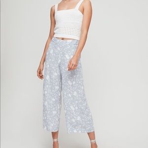 NWT Aritzia Wilfred Faun Pant Pearl Grey/White